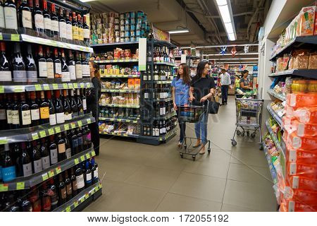HONG KONG - CIRCA NOVEMBER, 2016: inside Taste supermarket. Taste is a chain supermarket in Hong Kong owned by AS Watson