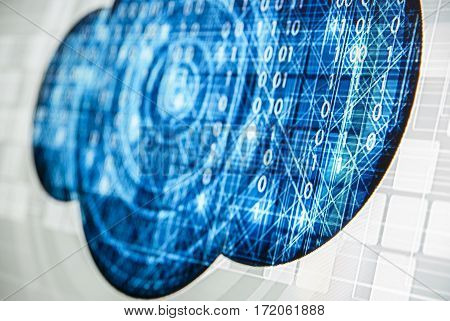 Abstract tech binary blue picture taked from perspective