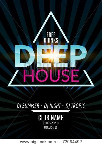 Disco party flyer design. Dance banner for music club. Disco nightlife poster abstract template.