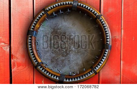 Central Asian Tambourine. Uzbek Doira. The Traditional Uzbek Musical Instrument Doira