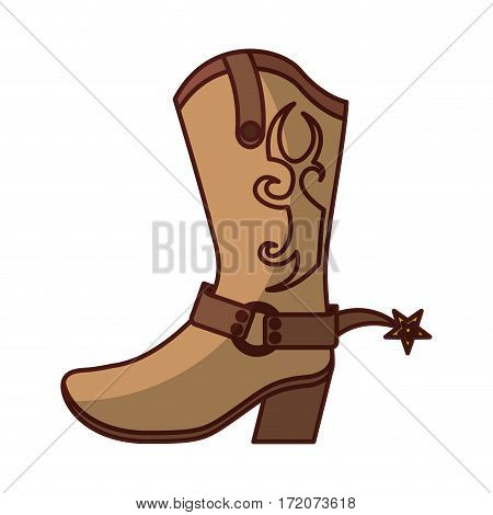 cowboy boot shoe icon vector illustration design