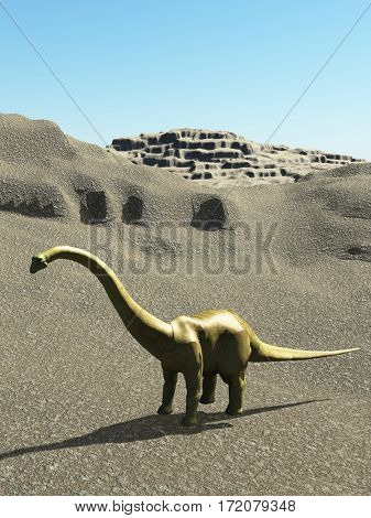 Dinosaurs Jurassic prehistoric scene 3d rendering