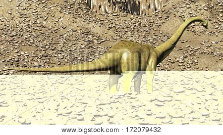 Dinosaurs Jurassic prehistoric scene 3d rendering