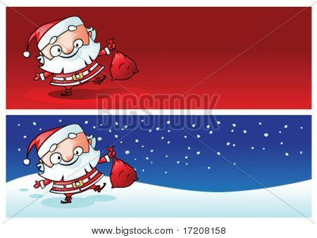 Śmieszne transparenty Santa z kopii przestrzeni, ilustracji wektorowych