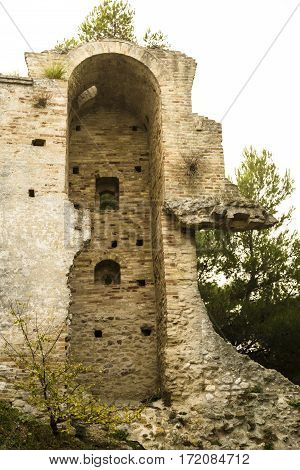 Rest of ancient wall of Castel in Grottammare, Italy