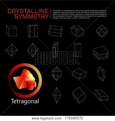crystals polygon style symmetry illustration vector set