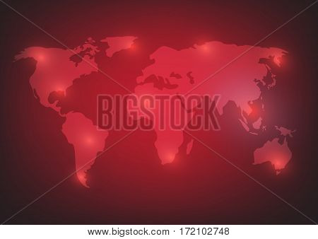 Abstract Background World Map Illustration red colour
