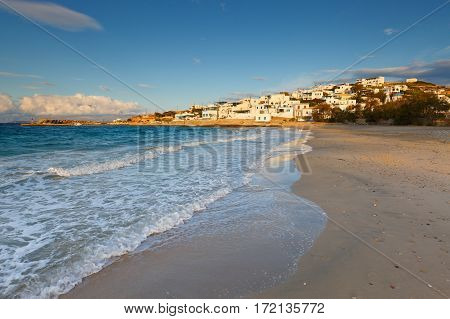 View of the Stavros village on Donoussa island from the beach.