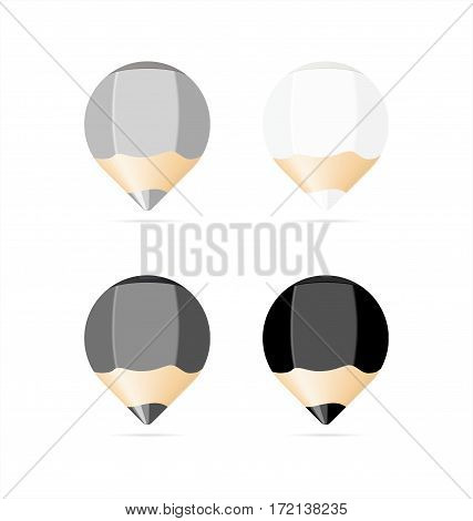 Set of Wooden Black and White Pens