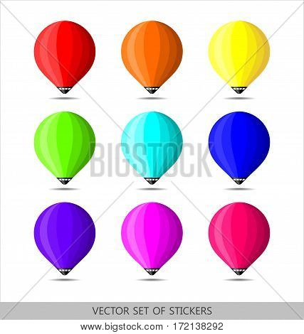 Set of Stickers Fluorescent Colors. Abstract Design.