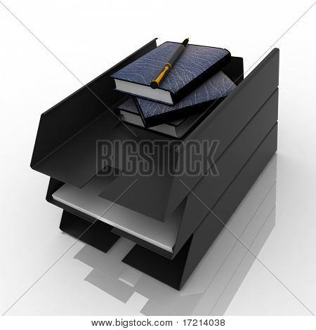 Detailní záběr kancelář inbasket