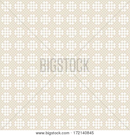 Seamless pattern. Classic abstract geometric background. Infinitely repeating geometrical texture consisting of small rhombuses dots dotted grids. Vector element of graphical design