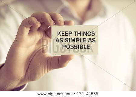 Keep Things As Simple As Possible Message Card