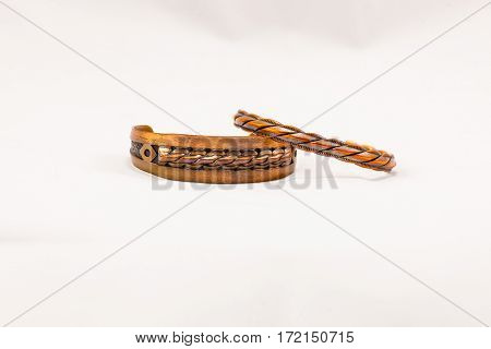 copper bracelets for the left and right arms