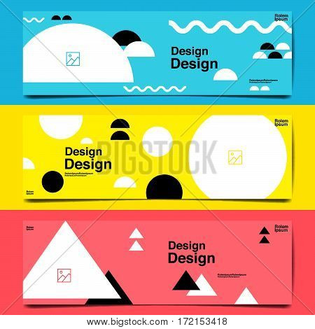 banner template design coloful modern background geometric design vector illustration.