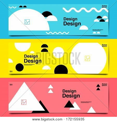 banner template design coloful modern background geometric design vector illustration.