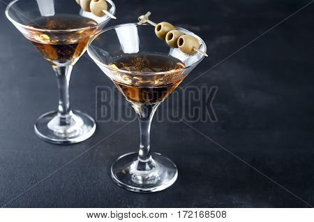 Martini Glass And Olives