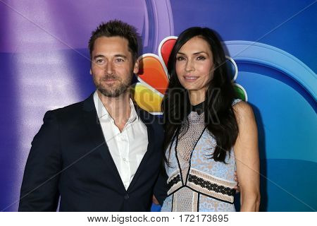 LOS ANGELES - JAN 18:  Ryan Eggold, Famke Janssen at the NBC/Universal TCA Winter 2017 at Langham Hotel on January 18, 2017 in Pasadena, CA