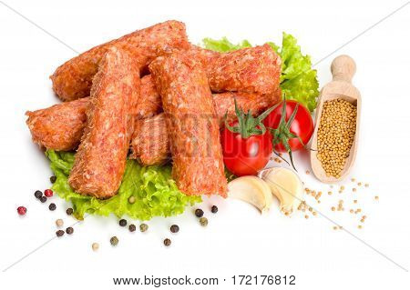 Traditional Romanian Mititei, Pork Meat Rolls