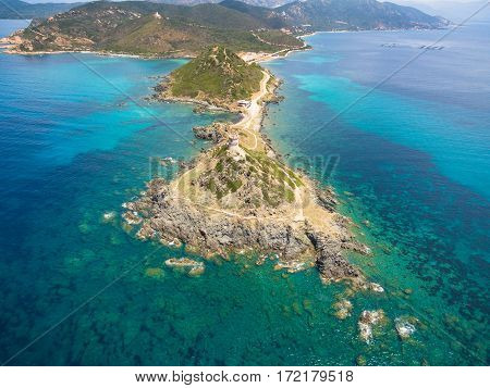Aerial View Of Sanguinaires Bloodthirsty Islands In Corsica, France
