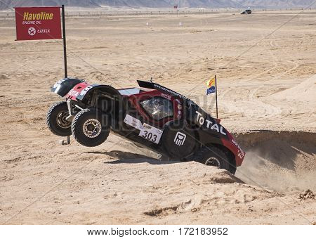Off-road Truck Competing In A Desert Rally