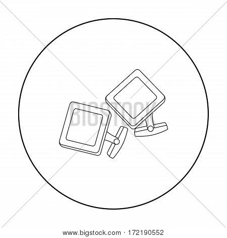Cufflinks icon in outline style isolated on white background. Jewelry and accessories symbol vector illustration.