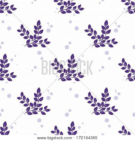 Stylized branches on a white background. Seamless vector pattern