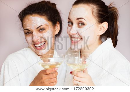 Girls Party In Spa Centre With Relax And Communication