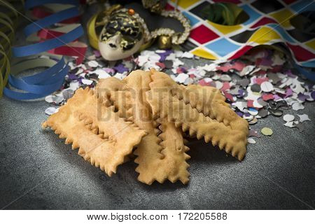 Tipical italian cake Chiacchere for carnival party