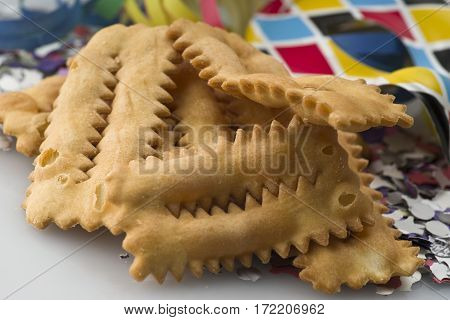 Tipical italian cake Chiacchere for carnival party