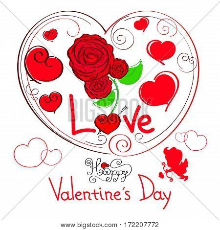 heart shape design for love symbols vector illustration