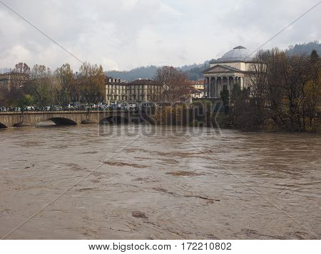 River Po Flood In Turin