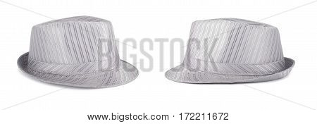 Silver Silk Hat For The Summer On An Isolated Background