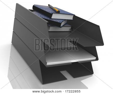 Detailní záběr kancelář inbasket
