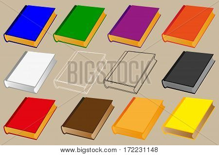 book vector illustration - set , book of different colors