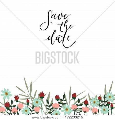 Save The Date Hand Lettering Card, Wedding Invitation. Modern Calligraphy.