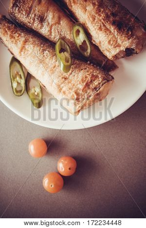 fried shad with chilli , australian fish