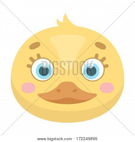 Duck muzzle icon in cartoon design isolated on white background. Animal muzzle symbol stock vector illustration.