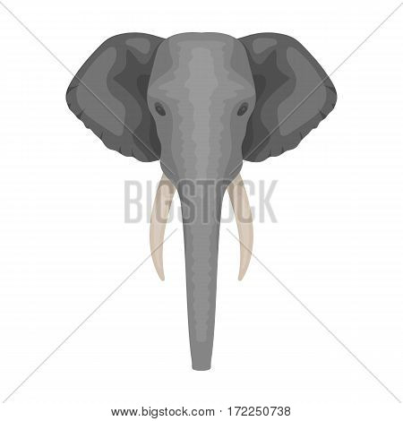 Elephant icon in cartoon design isolated on white background. Realistic animals symbol stock vector illustration.