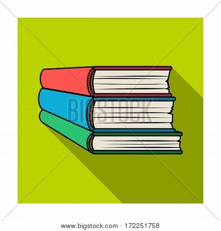 Stack of books icon in flat design isolated on white background. Books symbol stock vector illustration.