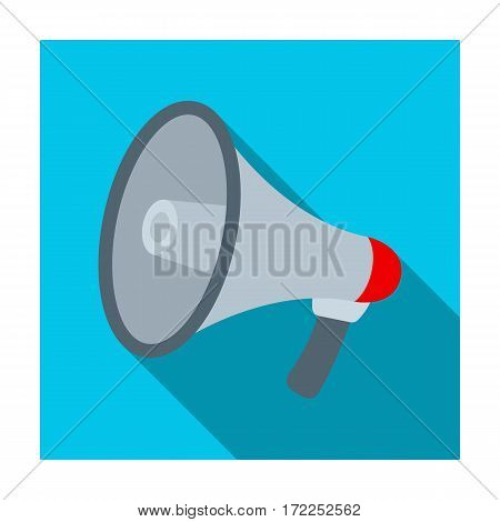 Megaphone icon in flat design isolated on white background. Police symbol stock vector illustration.