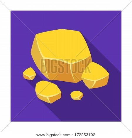 Copper ore icon in flat design isolated on white background. Precious minerals and jeweler symbol stock vector illustration.