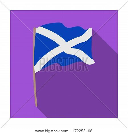 Flag of Scotland icon in flat design isolated on white background. Scotland country symbol stock vector illustration.