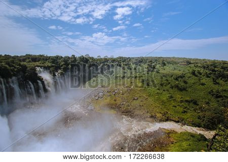 Kalandula falls are one of the largest waterfalls by volume in Africa - Angola