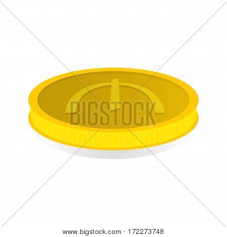 Vector illustration of a gold coin with symbol of azerbaijani manat azn.