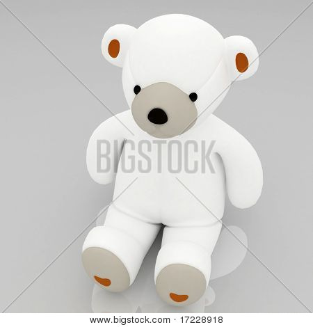Klassiske teddybear isoleret på hvid baggrund