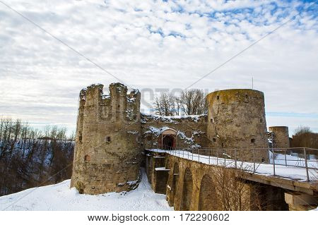 Historic fortress - founded by German knights of the Livonian. Koporye  castle - monument of medieval defensive architecture, located in the St. Petersburg, Russia.