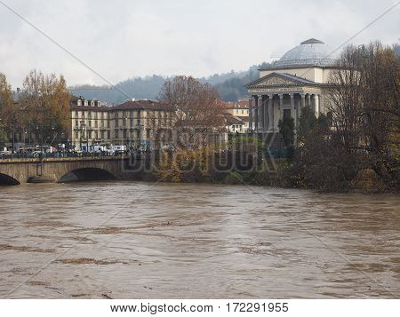 River Po Flood In Turin