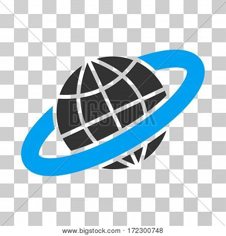 Planetary Ring vector pictograph. Illustration style is flat iconic bicolor blue and gray symbol on a transparent background.