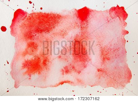 Abstract red watercolor on white background. Watercolor blot for your design..